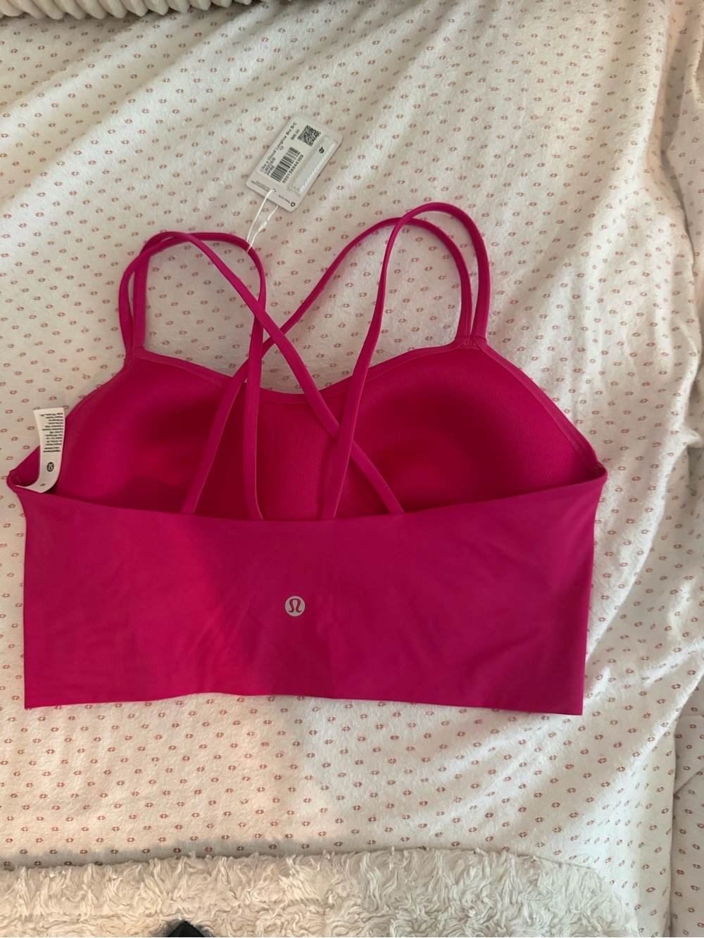 Lululemon Like a Cloud Long-Line Bra Size 12 B/C, Pink Flare